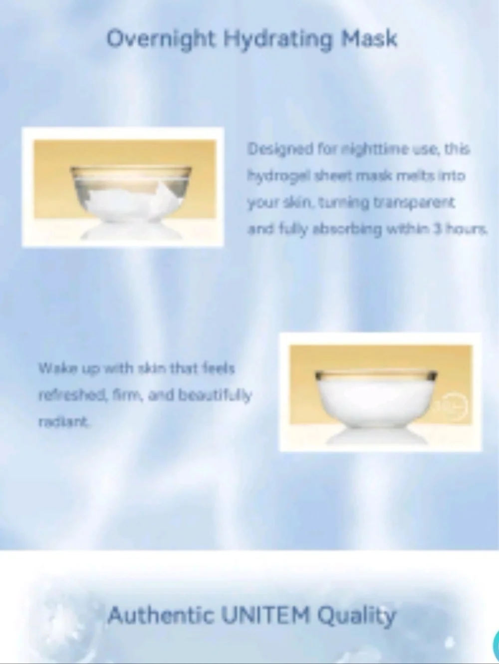 UNITEM NEW 4-Pack Unitem Luxury Hydrogel Collagen Masks - Exp 2027